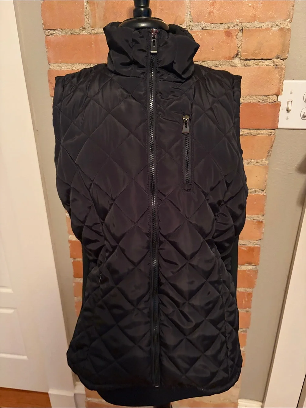 Light Gray and Black Quilted Women's Puffer Vest - 2 Vests - Picture 9 of 13